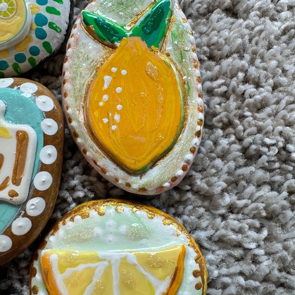 Colorful Lemonade Party Stones Handmade Painted Rocks | Lemon & Citrus Theme - Picture 6 of 10